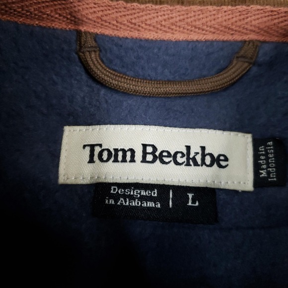 Tom Beckbe Pullover Mens Large Bluestone 1/4 Zip Fleece Zip Pockets TBFLEE1/4ZIP - Picture 5 of 11